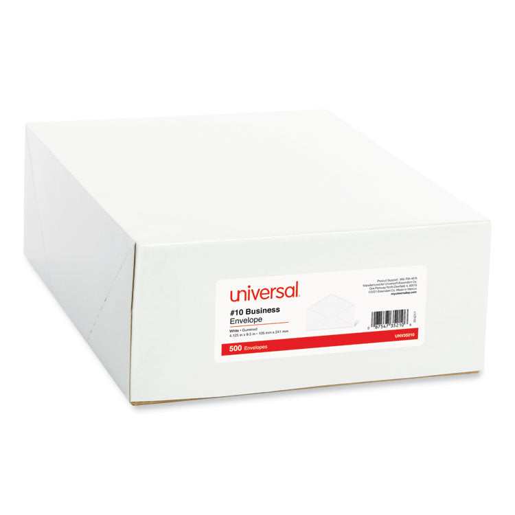 Universal® Open-Side Business Envelope, #10, Monarch Flap, Gummed Closure, 4.13 x 9.5, White, 500/Box (UNV35210)