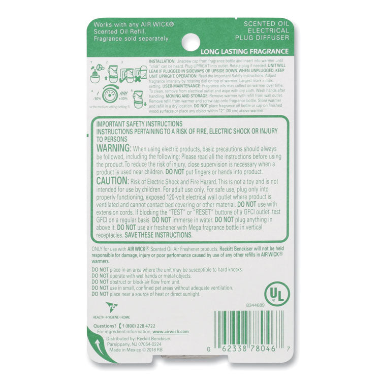 Air Wick® Scented Oil Warmer, 1.75" x 2.69" x 3.63", White/Gray, 6/Carton (RAC78046) Case of 6
