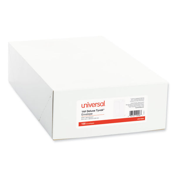 Universal® Deluxe Tyvek Envelopes, #10 1/2, Square Flap, Self-Adhesive Closure, 9 x 12, White, 100/Box (UNV19006)