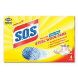 S.O.S.® Steel Wool Soap Pad, Steel, 4/Box, 24 Boxes/Carton (CLO98041) 24 Packs of 4