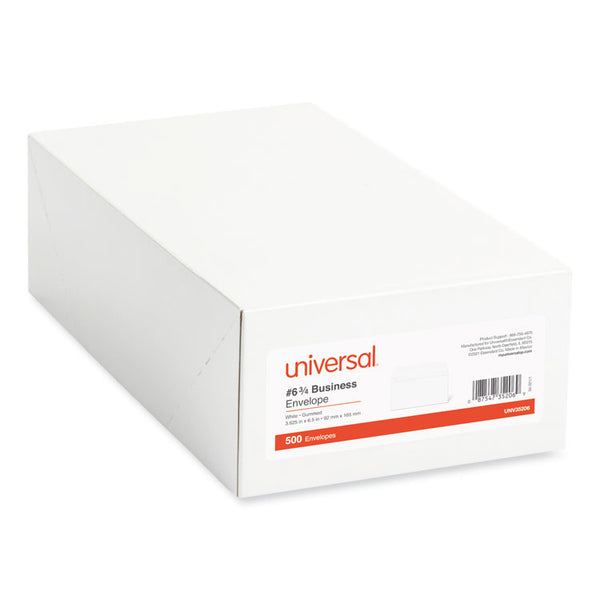 Universal® Open-Side Business Envelope, #6 3/4, Square Flap, Gummed Closure, 3.63 x 6.5, White, 500/Box (UNV35206)