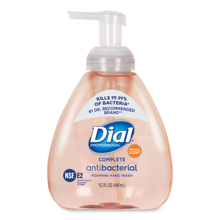 Dial® Professional Antibacterial Foaming Hand Wash, Original, 15.2 oz Pump, 4/Carton (DIA98606)