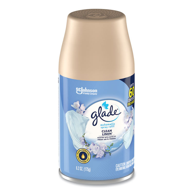 Glade® Automatic Air Freshener, Clean Linen, 6.2 oz, 6/Carton (SJN329374)