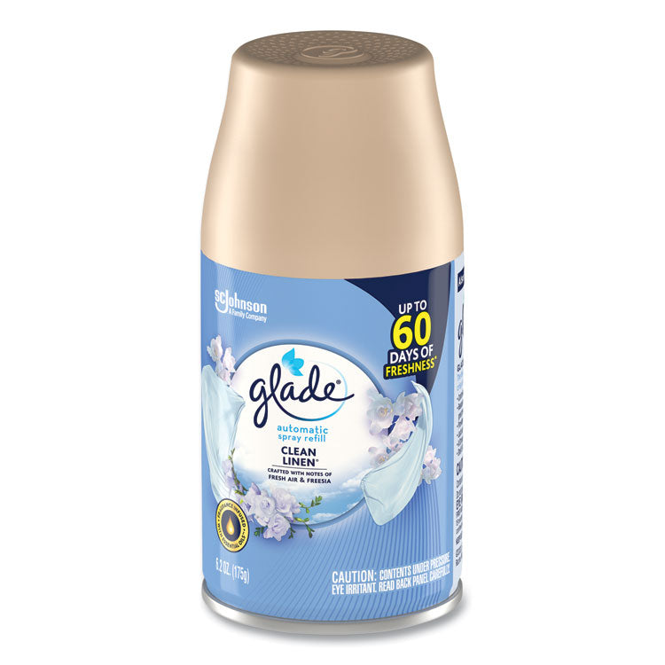 Glade® Automatic Air Freshener, Clean Linen, 6.2 oz, 6/Carton (SJN329374)