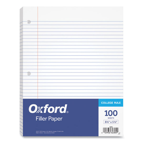 TOPS™ Filler Paper, 3-Hole, 5.5 x 8.5, Medium/College Rule, 100/Pack (TOP62304) Pack of 100