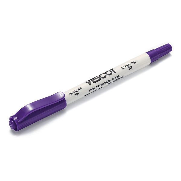 Viscot® Twin Tip Skin Marker with Ruler Gentian Violet / Gentian Violet Ink Sterile Full Size Dual Tip, Regular / Ultra Fine (811206_CS) 100/CS