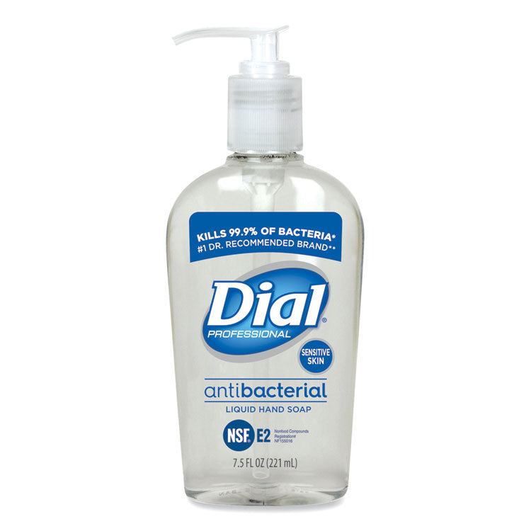 Dial® Professional Antibacterial Liquid Hand Soap for Sensitive Skin, Floral, 7.5 oz Pump, 12/Carton (DIA82834) Each