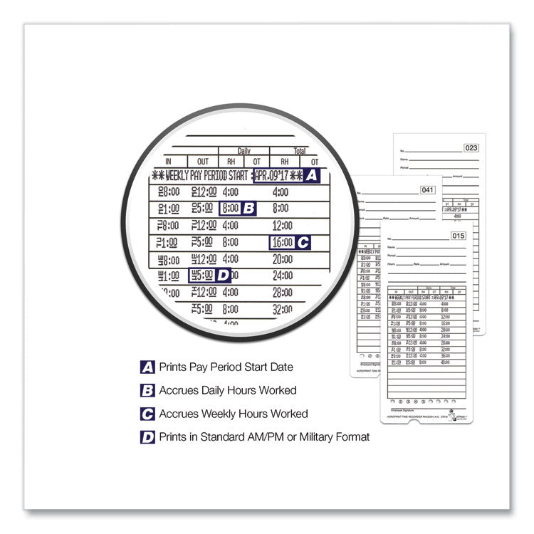 Acroprint® ATR480 Time Clock and Accessories Bundle, Digital Display, White/Charcoal (ACPTTB500) Each