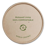 World Centric® Paper Lids for Bowls, 4.6" Diameter, Kraft, 500/Carton (WORBOLPA12K) Case of 500