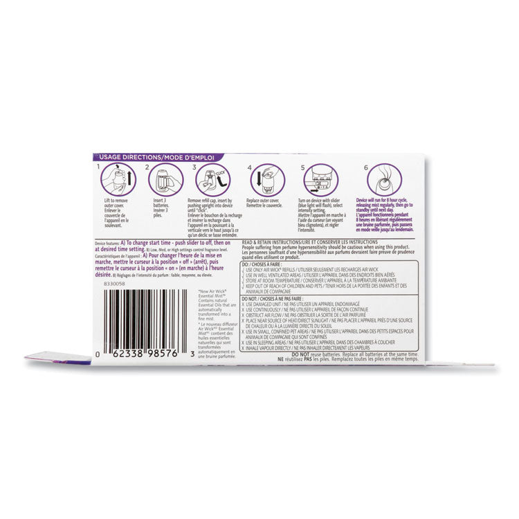 Air Wick® Essential Mist Starter Kit, Lavender and Almond Blossom, 0.67 oz Bottle (RAC98576KT) Each