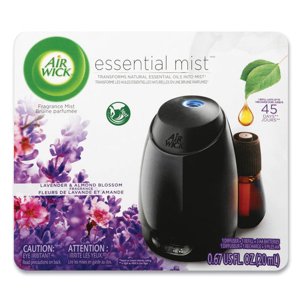 Air Wick® Essential Mist Starter Kit, Lavender and Almond Blossom, 0.67 oz Bottle (RAC98576KT) Each