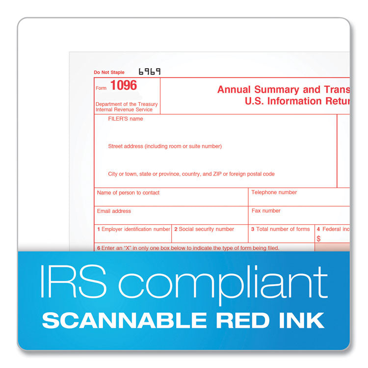 TOPS™ 1099-INT Tax Forms for Inkjet/Laser Printers, Five-Part Carbonless, 8 x 5.5, 2 Forms/Sheet, 24 Forms Total (TOP22983) Pack of 75