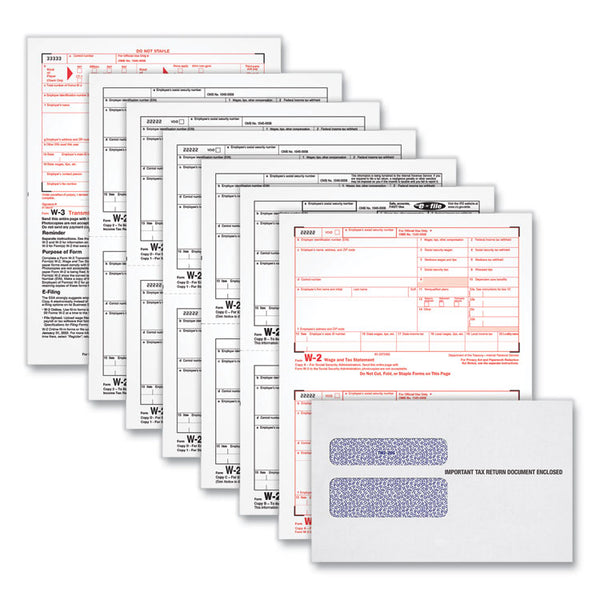 TOPS™ W-2 Tax Forms Kit, Fiscal Year: 2022, Six-Part Carbonless, 8.5 x 5.5, 2 Forms/Sheet, 24 Forms Total (TOP22904KIT) Pack of 24