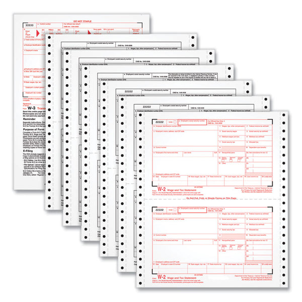 TOPS™ W-2 Tax Form for Dot Matrix Printers, Fiscal Year: 2022, Six-Part Carbonless, 5.5 x 8.5, 2 Forms/Sheet, 24 Forms Total (TOP2206C) Pack of 24