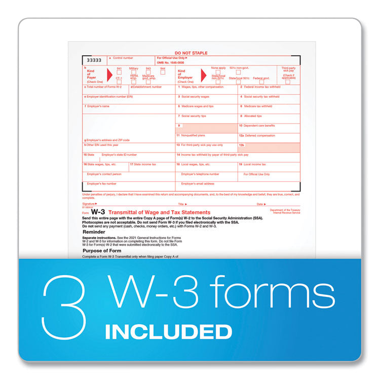 TOPS™ W-2 Tax Form for Inkjet/Laser Printers, Fiscal Year: 2022, Six-Part Carbonless, 8.5 x 5.5, 2 Forms/Sheet, 50 Forms Total (TOP22991) Pack of 50