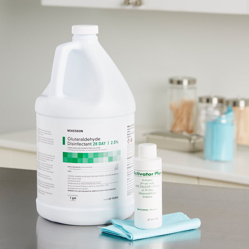 McKesson 28 Day Glutaraldehyde High-Level Disinfectant Activation Required Liquid 1 gal. Jug Reusable (512839_GL) 1/GL