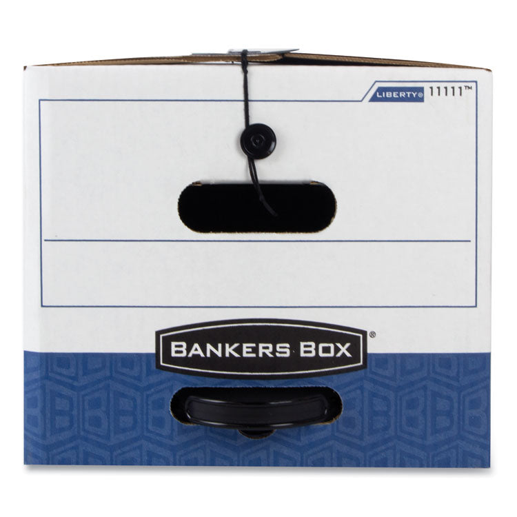 Bankers Box® LIBERTY Plus Heavy-Duty Strength Storage Boxes, Legal Files, 15.25" x 24.13" x 10.75", White/Blue, 12/Carton (FEL12112) Carton of 12