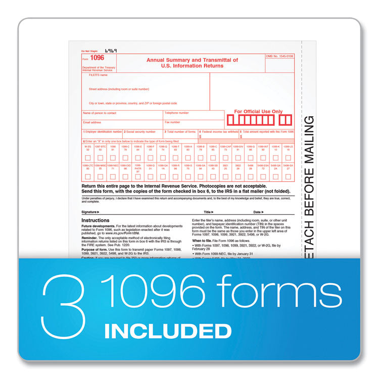 TOPS™ Five-Part 1099-MISC Tax Forms, Five-Part Carbonless, 8.5 x 5.5, 2 Forms/Sheet, 50 Forms Total (TOP22993MISC) Pack of 50