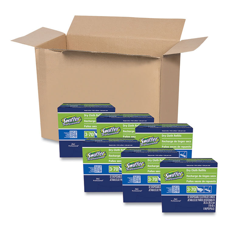 Swiffer® Dry Refill Cloths, White, 10.63 x 8, 32/Box, 6 Boxes/Carton (PGC33407CT) Carton of 6