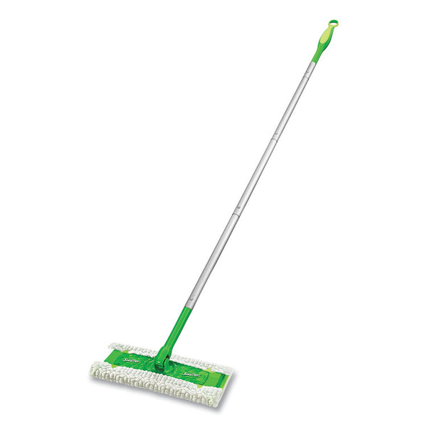 Swiffer® Sweeper Mop, 10 x 4.8 White Cloth Head, 46" Green/Silver Aluminum/Plastic Handle (PGC09060EA)
