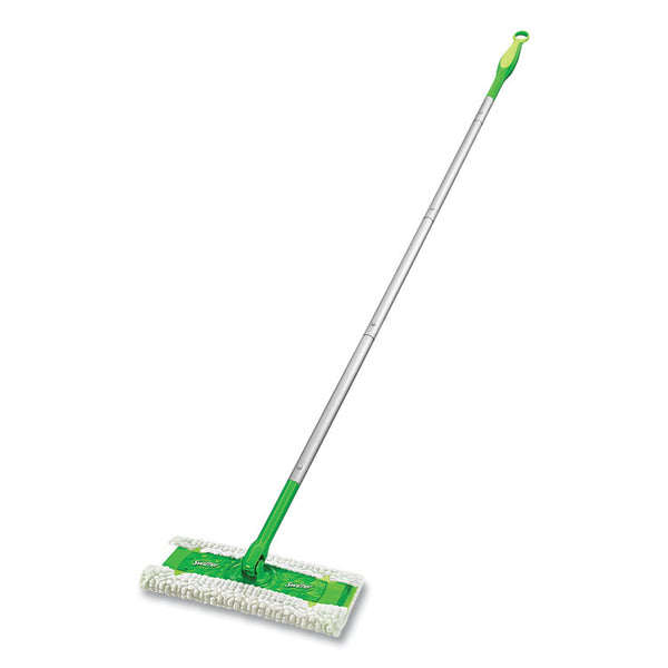 Swiffer® Sweeper Mop, 10 x 4.8 White Cloth Head, 46" Green/Silver Aluminum/Plastic Handle, 3/Carton (PGC09060CT)
