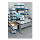Bankers Box® LIBERTY Plus Heavy-Duty Strength Storage Boxes, Legal Files, 15.25" x 24.13" x 10.75", White/Blue, 12/Carton (FEL12112) Carton of 12