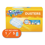 Swiffer® Dusters Starter Kit, Dust Lock Fiber, 6" Handle, Blue/Yellow (PGC11804KT)