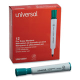 Universal™ Dry Erase Marker, Broad Chisel Tip, Green, Dozen (UNV43654)