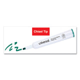 Universal™ Dry Erase Marker, Broad Chisel Tip, Green, Dozen (UNV43654)