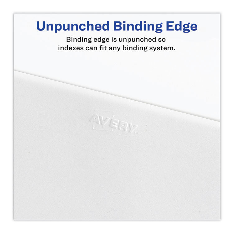 Avery® Preprinted Legal Exhibit Side Tab Index Dividers, Avery Style, 25-Tab, 251 to 275, 11 x 8.5, White, 1 Set, (1340) (AVE01340)