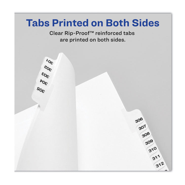 Avery® Preprinted Legal Exhibit Side Tab Index Dividers, Avery Style, 10-Tab, 14, 11 x 8.5, White, 25/Pack (AVE11924) Pack of 25