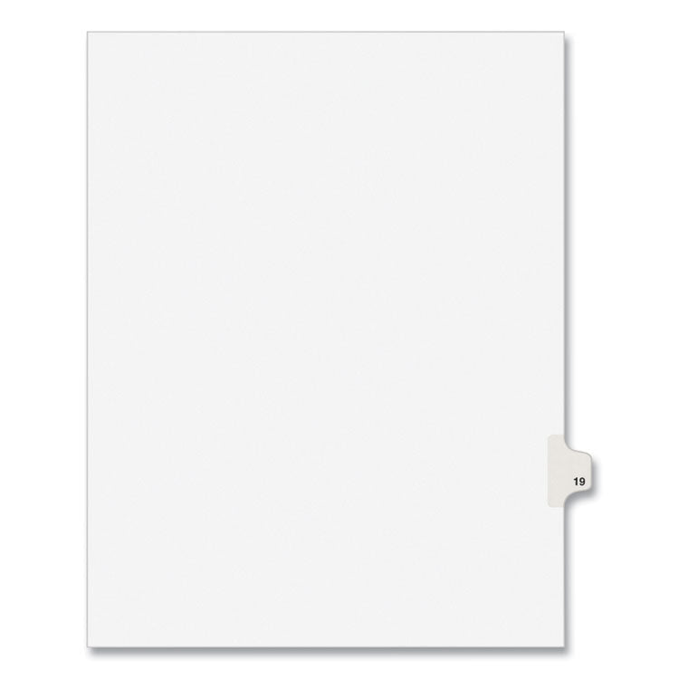 Avery® Preprinted Legal Exhibit Side Tab Index Dividers, Avery Style, 10-Tab, 19, 11 x 8.5, White, 25/Pack, (1019) (AVE01019)