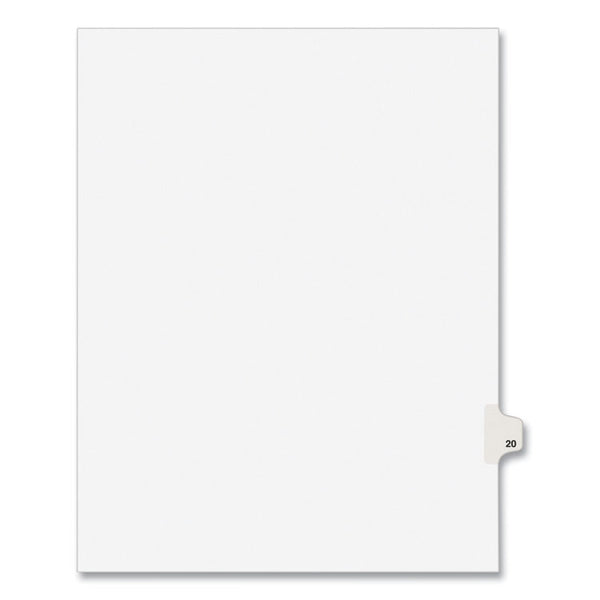 Avery® Preprinted Legal Exhibit Side Tab Index Dividers, Avery Style, 10-Tab, 20, 11 x 8.5, White, 25/Pack, (1020) (AVE01020)