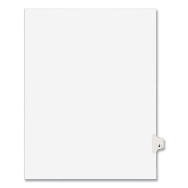 Avery® Preprinted Legal Exhibit Side Tab Index Dividers, Avery Style, 10-Tab, 21, 11 x 8.5, White, 25/Pack, (1021) (AVE01021)