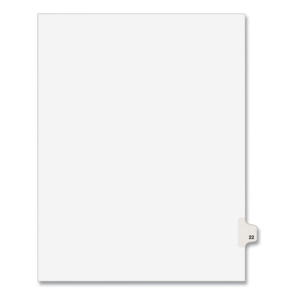 Avery® Preprinted Legal Exhibit Side Tab Index Dividers, Avery Style, 10-Tab, 22, 11 x 8.5, White, 25/Pack, (1022) (AVE01022)