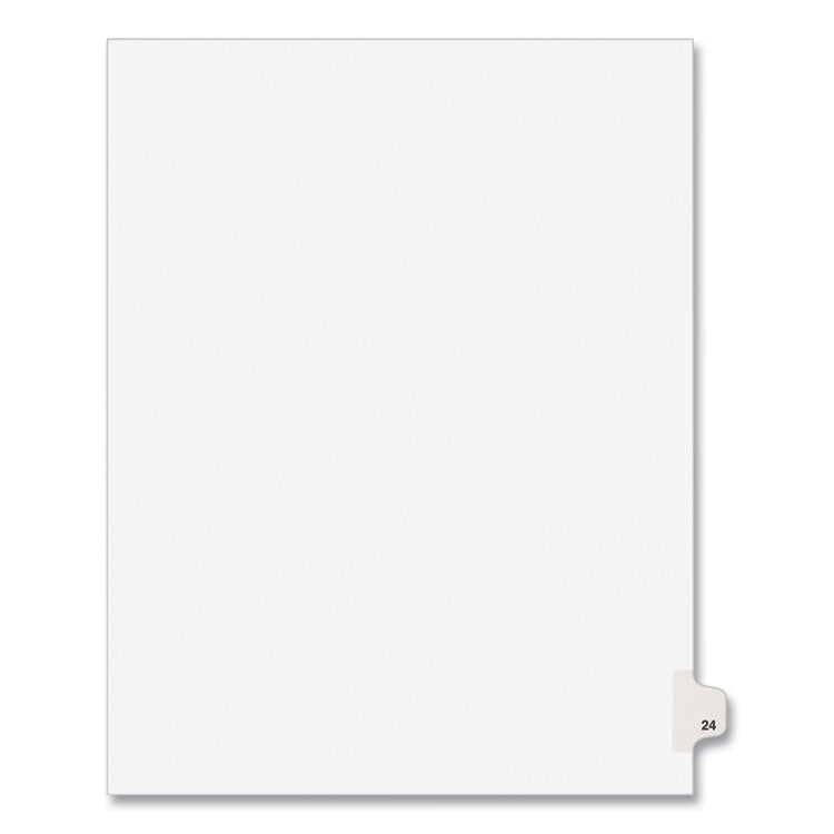 Avery&reg; Preprinted Legal Exhibit Side Tab Index Dividers, Avery Style, 10-Tab, 24, 11 x 8.5, White, 25/Pack (AVE01024) Pack of 25