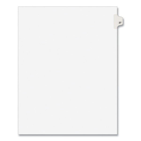 Avery® Preprinted Legal Exhibit Side Tab Index Dividers, Avery Style, 10-Tab, 27, 11 x 8.5, White, 25/Pack, (1027) (AVE01027)