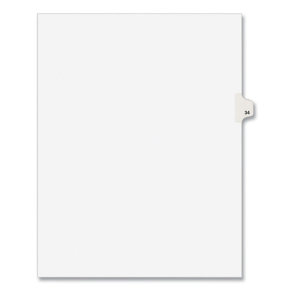 Avery® Preprinted Legal Exhibit Side Tab Index Dividers, Avery Style, 10-Tab, 34, 11 x 8.5, White, 25/Pack, (1034) (AVE01034)
