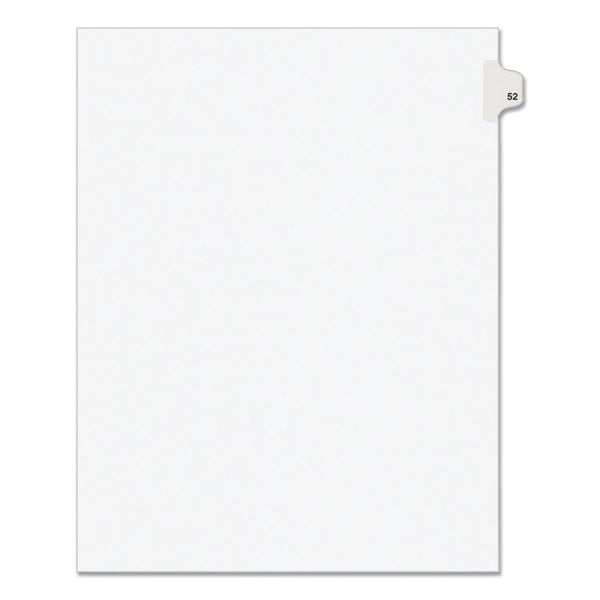 Avery® Preprinted Legal Exhibit Side Tab Index Dividers, Avery Style, 10-Tab, 52, 11 x 8.5, White, 25/Pack, (1052) (AVE01052)