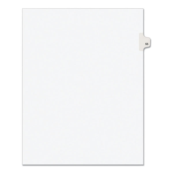 Avery® Preprinted Legal Exhibit Side Tab Index Dividers, Avery Style, 10-Tab, 55, 11 x 8.5, White, 25/Pack, (1055) (AVE01055)