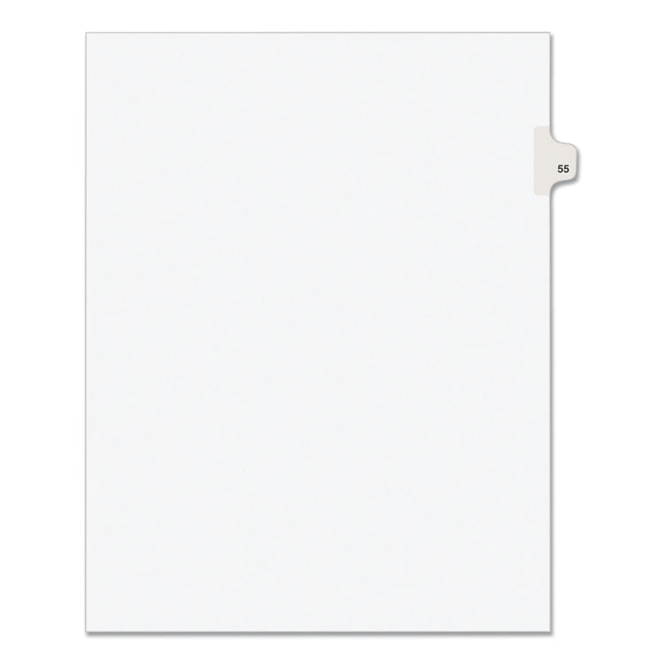 Avery® Preprinted Legal Exhibit Side Tab Index Dividers, Avery Style, 10-Tab, 55, 11 x 8.5, White, 25/Pack, (1055) (AVE01055)