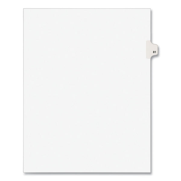 Avery® Preprinted Legal Exhibit Side Tab Index Dividers, Avery Style, 10-Tab, 81, 11 x 8.5, White, 25/Pack, (1081) (AVE01081)