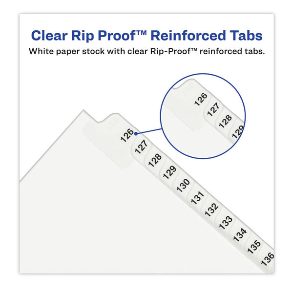 Avery® Preprinted Legal Exhibit Side Tab Index Dividers, Avery Style, 25-Tab, 401 to 425, 11 x 8.5, White, 1 Set, (1346) (AVE01346)