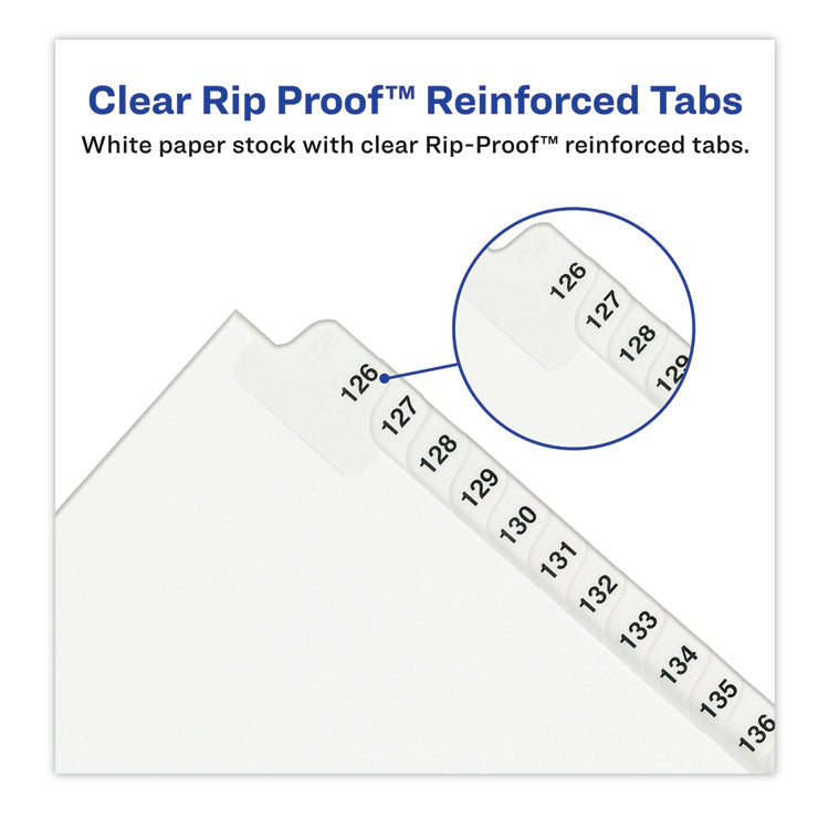 Avery® Preprinted Legal Exhibit Side Tab Index Dividers, Avery Style, 25-Tab, 251 to 275, 11 x 8.5, White, 1 Set, (1340) (AVE01340)