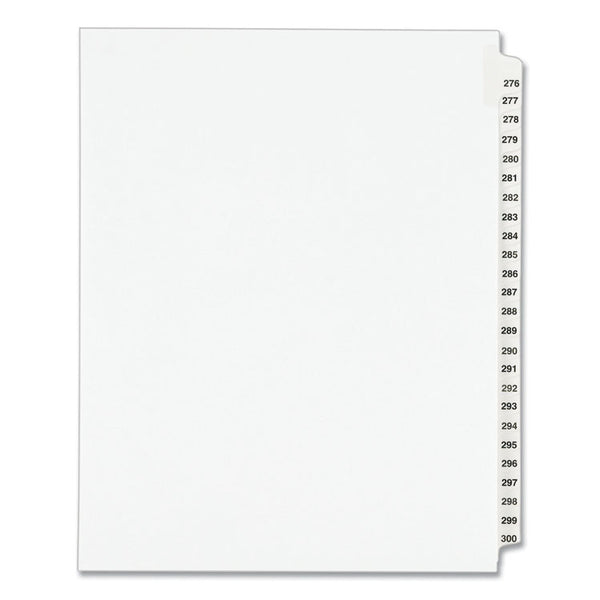 Avery® Preprinted Legal Exhibit Side Tab Index Dividers, Avery Style, 25-Tab, 276 to 300, 11 x 8.5, White, 1 Set, (1341) (AVE01341)