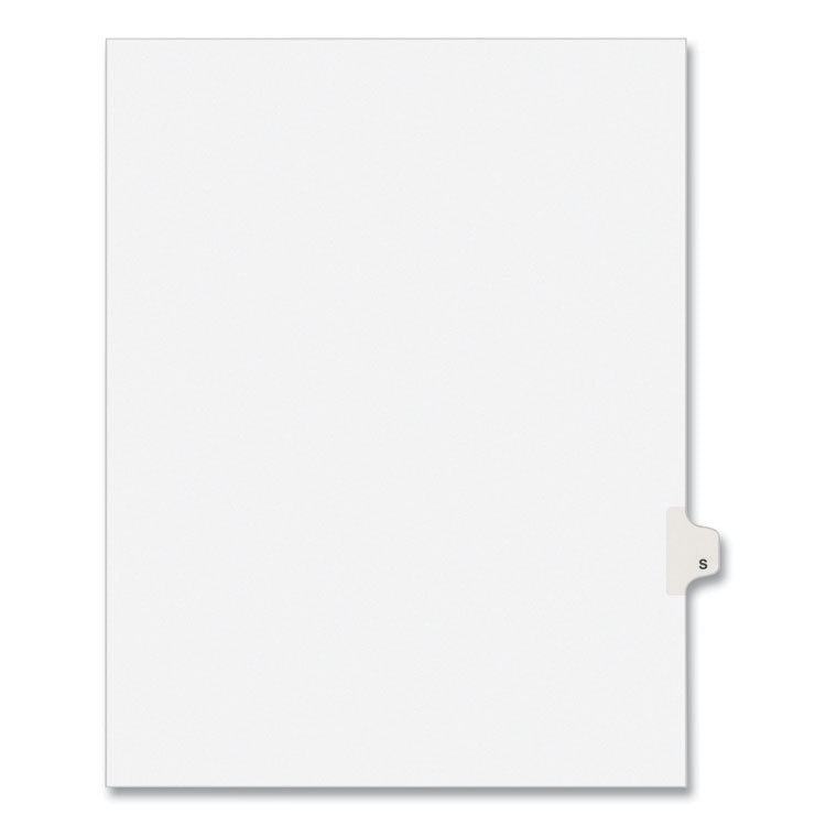 Avery® Preprinted Legal Exhibit Side Tab Index Dividers, Avery Style, 26-Tab, S, 11 x 8.5, White, 25/Pack, (1419) (AVE01419)