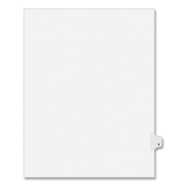 Avery® Preprinted Legal Exhibit Side Tab Index Dividers, Avery Style, 26-Tab, V, 11 x 8.5, White, 25/Pack, (1422) (AVE01422)