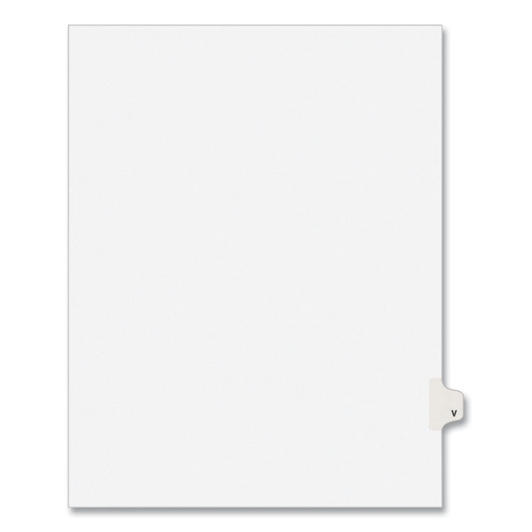 Avery® Preprinted Legal Exhibit Side Tab Index Dividers, Avery Style, 26-Tab, V, 11 x 8.5, White, 25/Pack, (1422) (AVE01422)