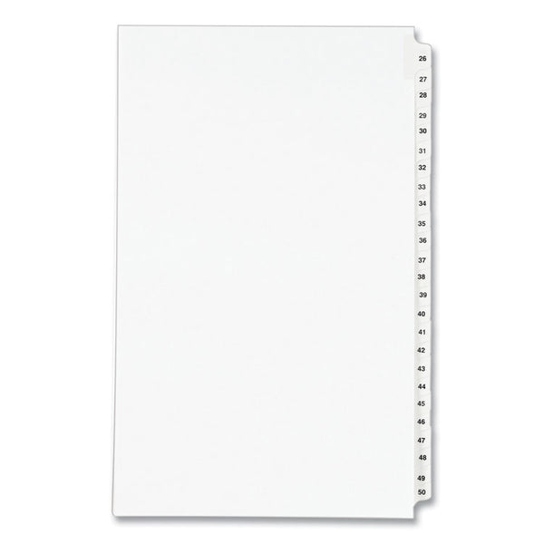 Avery® Preprinted Legal Exhibit Side Tab Index Dividers, Avery Style, 25-Tab, 26 to 50, 14 x 8.5, White, 1 Set, (1431) (AVE01431)