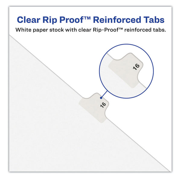 Avery® Preprinted Legal Exhibit Side Tab Index Dividers, Avery Style, 10-Tab, 29, 11 x 8.5, White, 25/Pack (AVE01029)